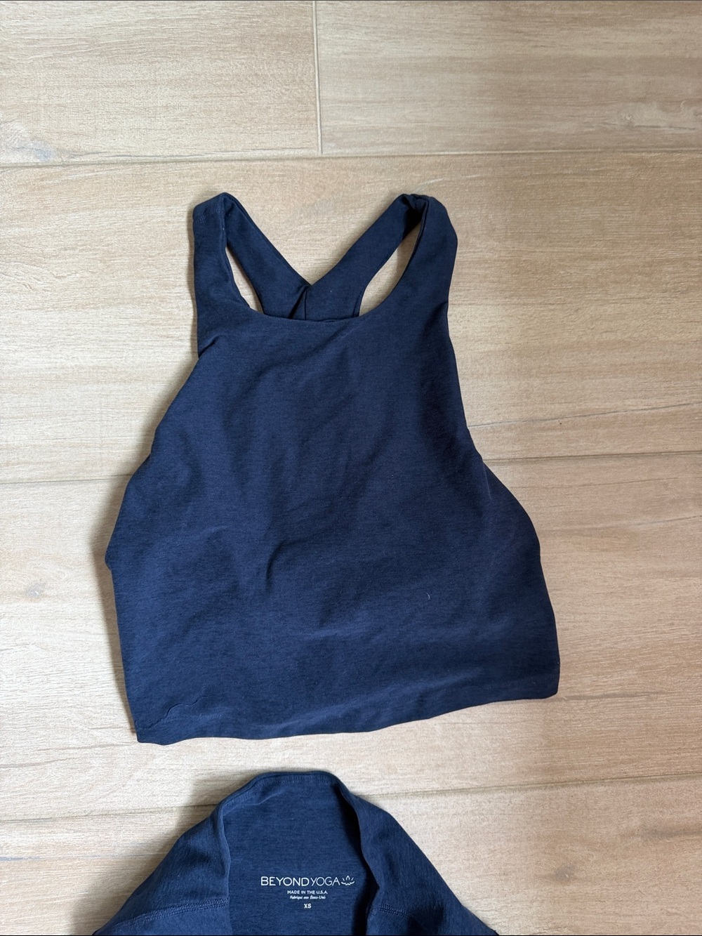 Beyond Yoga Black High-Waist Leggings and Racerback Crop Top Set - Picture 4 of 6